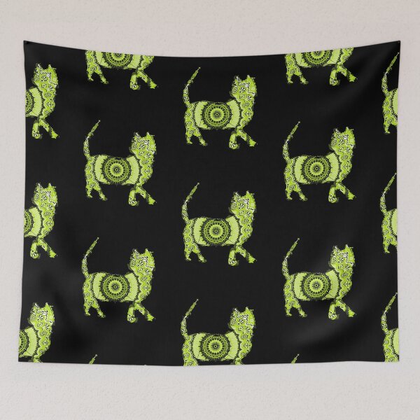 Item preview, Green mandala cat designed and sold by spiritual-tee.