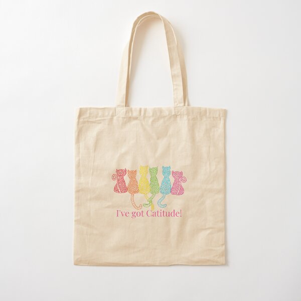I've got Catitude! - Dark Background Cotton Tote Bag