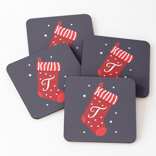 Item preview, Christmas Stocking with Letter T designed and sold by VicEllisArt.