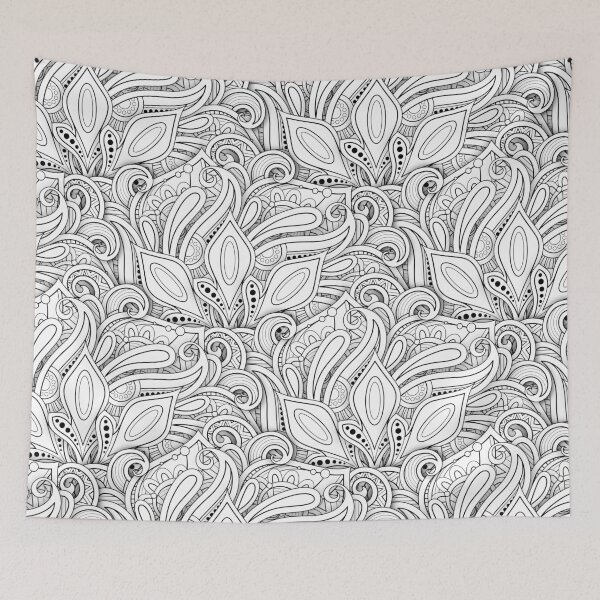 Item preview, Monochrome Coloring Pattern with Mandala Motifs designed and sold by lissantee.