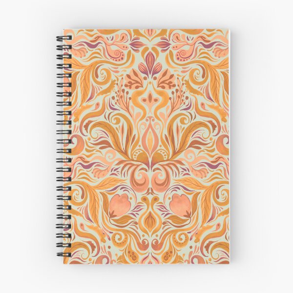 Item preview, orange damask pattern designed and sold by Gaia Marfurt.
