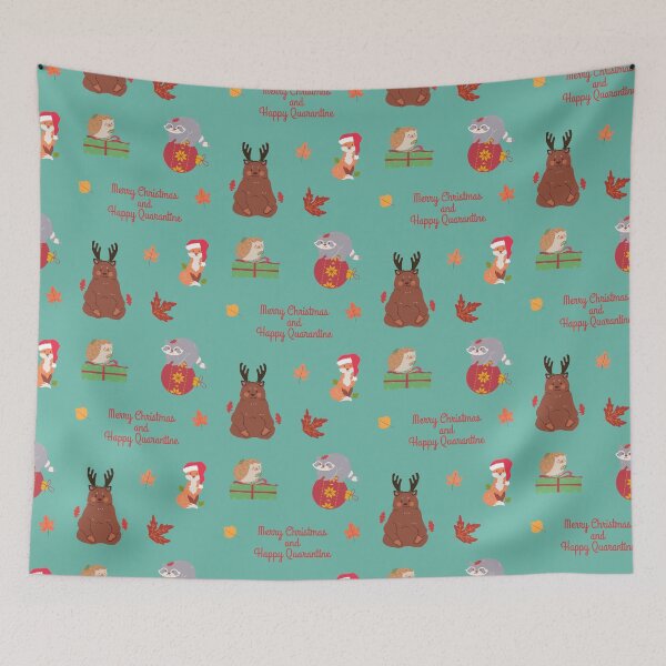 Item preview, Merry Christmas quarantine cute animals designed and sold by NomadMessenger.