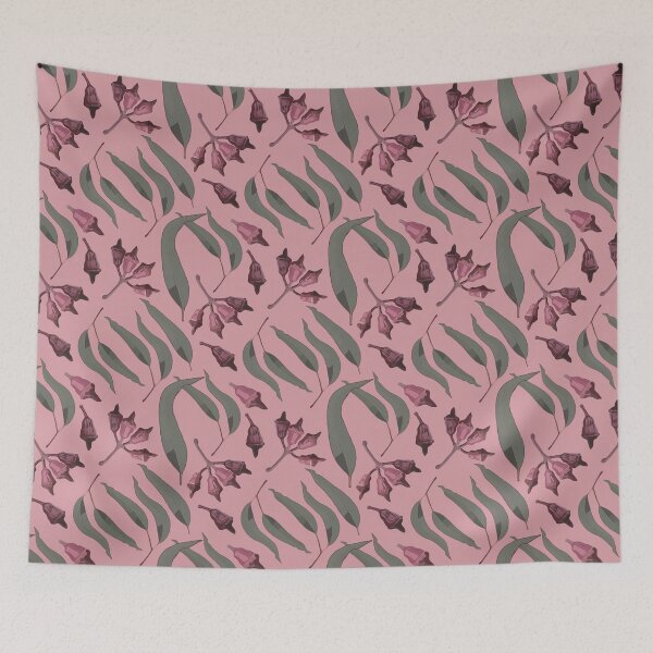 Item preview, Australian Gumnuts and Leaves - Vintage Dusky Pink Palette designed and sold by Sketchbook Designs.