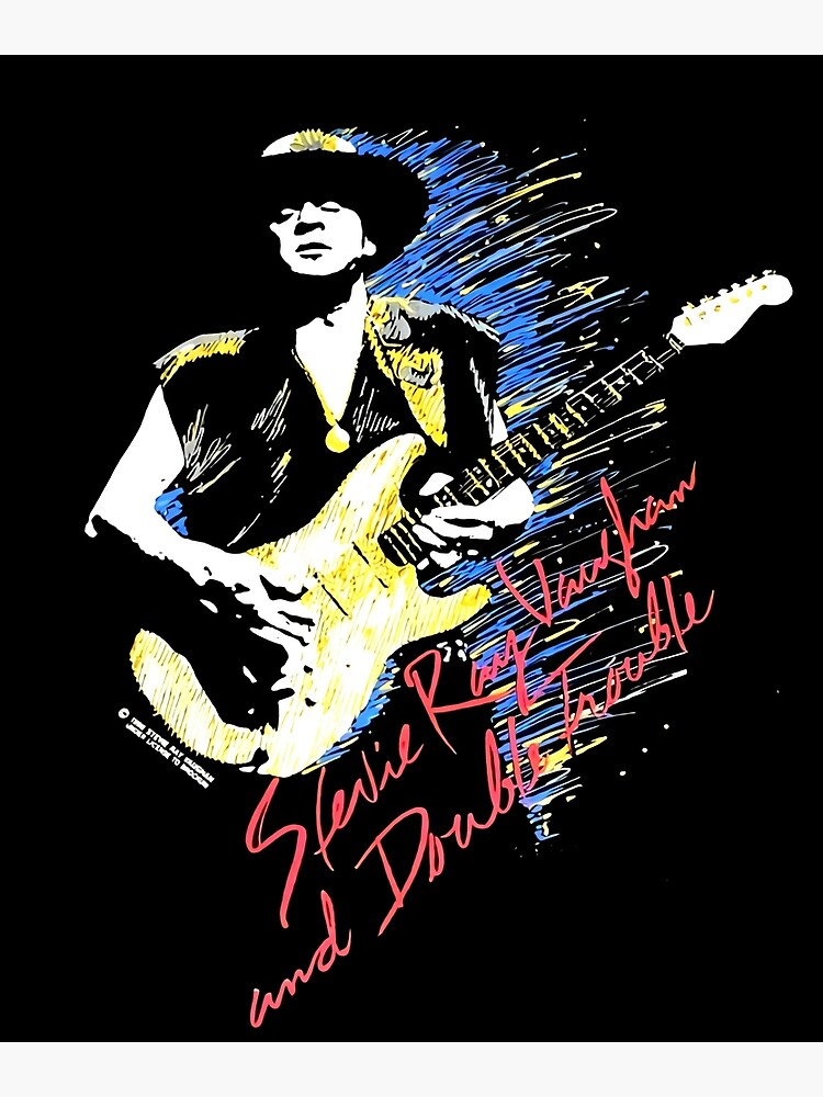 Disover RARE Vintage 90s 1990 90 SRV Stevie Ray Vaughan In Step Final Tour before death double sided Premium Matte Vertical Poster