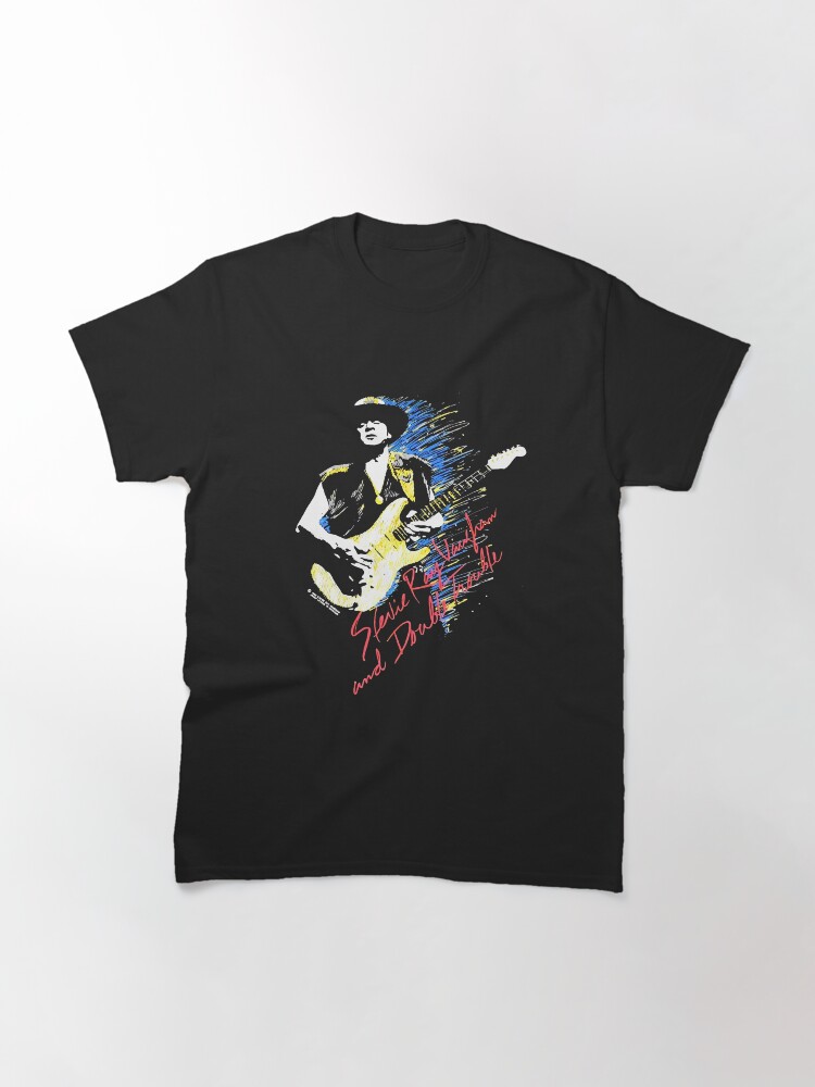 Alternate view of RARE Vintage 90s 1990 90 SRV Stevie Ray Vaughan In Step Final Tour before death double sided Classic T-Shirt
