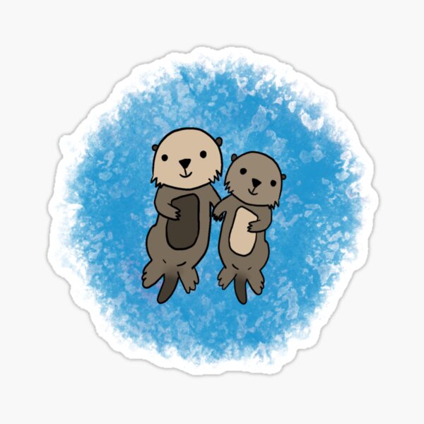 Item preview, Cute otters holding hands designed and sold by scorsone81.