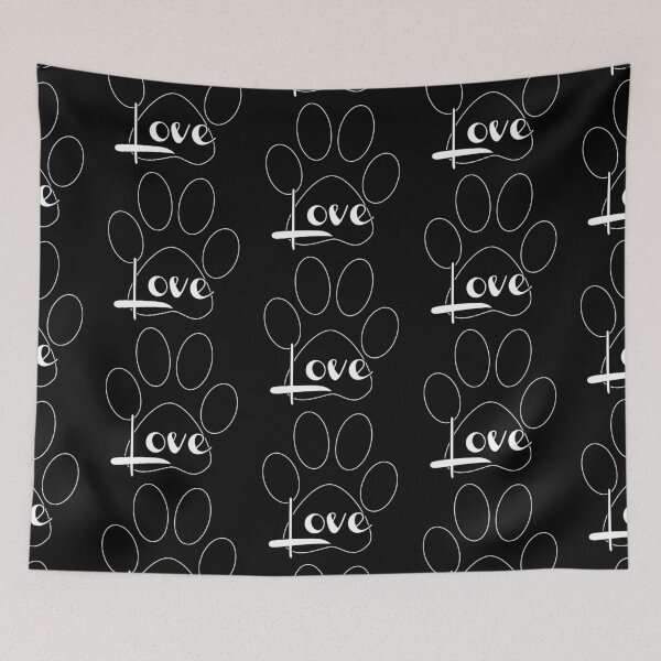 Item preview, Puppy Love Paw Print Black and White Design designed and sold by Mindsofcreation.