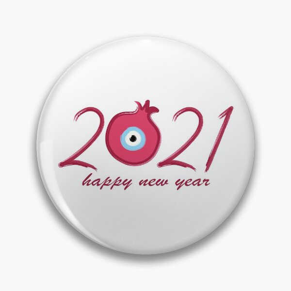 Item preview, 2021 new year good luck charm with pomegranate & Nazar Amulet designed and sold by Happy Puppy Print On Demand.