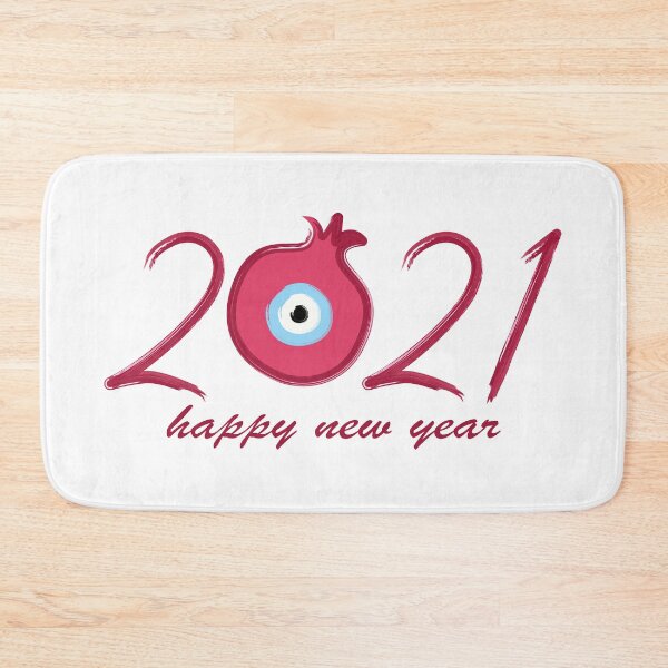 Item preview, 2021 new year good luck charm with pomegranate & Nazar Amulet designed and sold by Happy Puppy Print On Demand.