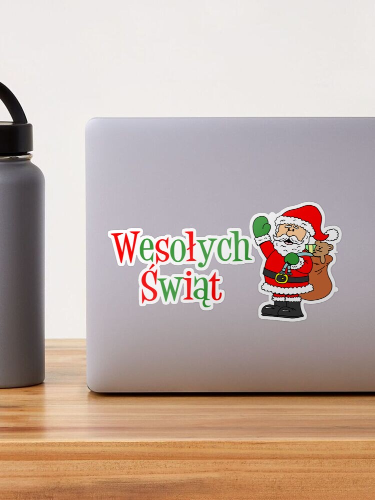 Wesolych Swiat Merry Christmas Polish Sticker for Sale by jaycartoonist