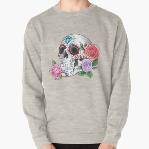 Sugar Skull and Roses Pullover Sweatshirt