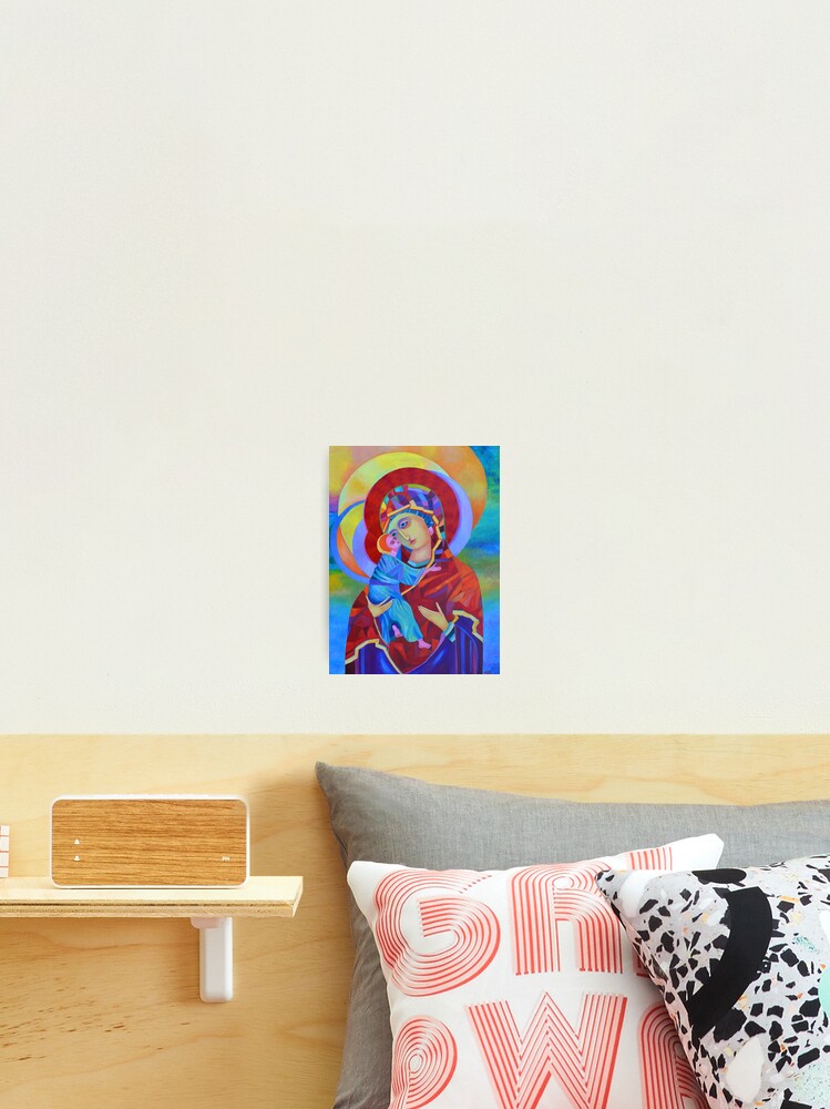 Impression Photo Icone De La Vierge Marie Avec L Enfant Jesus Vierge A L Enfant Par Tanabe Redbubble