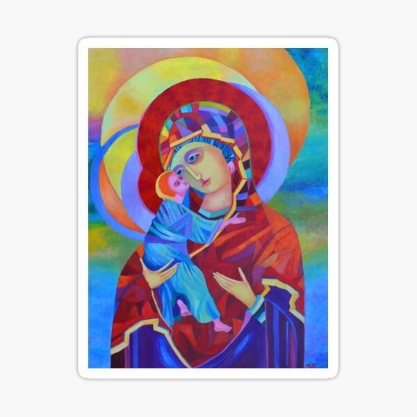 "Virgin Mary With Child Jesus Icon, Madonna And Child" Sticker For Sale ...