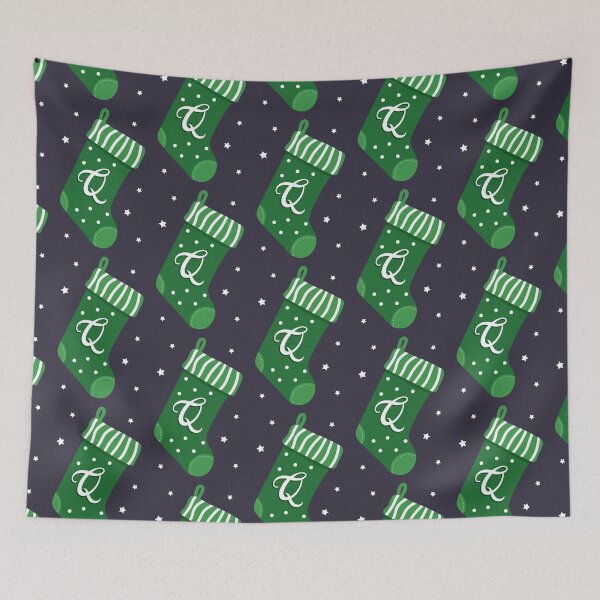 Item preview, Christmas Stocking with Letter Q designed and sold by VicEllisArt.