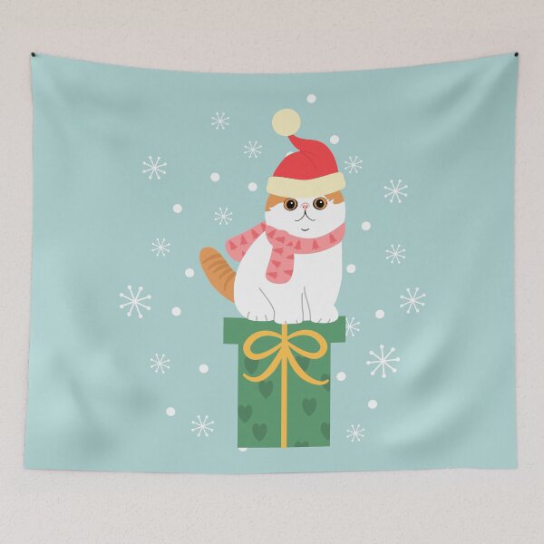 Item preview, Santa Persian Kitten Exotic Shorthair and Christmas Gift designed and sold by lulululupaint.