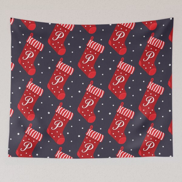 Item preview, Christmas Stocking with Letter P designed and sold by VicEllisArt.