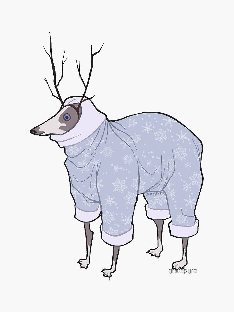 "Deer? Dog?" Sticker for Sale by grampyre Redbubble