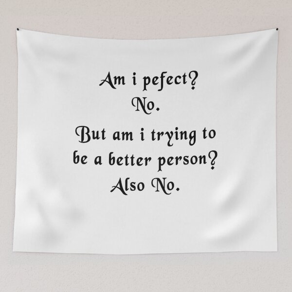 Item preview, Am I Perfect? no but am i trying to be a better person? also no designed and sold by AnimaLovers.