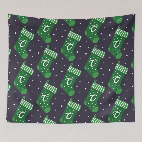 Item preview, Christmas Stocking with Letter O designed and sold by VicEllisArt.