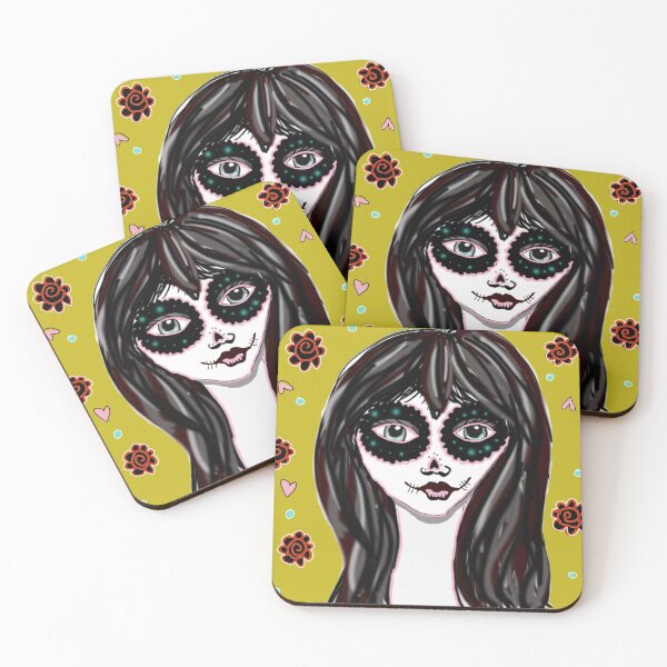 Item preview, sugar skull girl digital art, day of the dead, sugar skull designed and sold by Lisa Casineau.