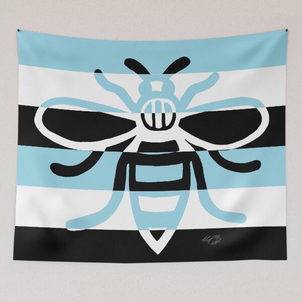Item preview, Manchester Worker Bee blue white black 2020 designed and sold by MarkEdz.