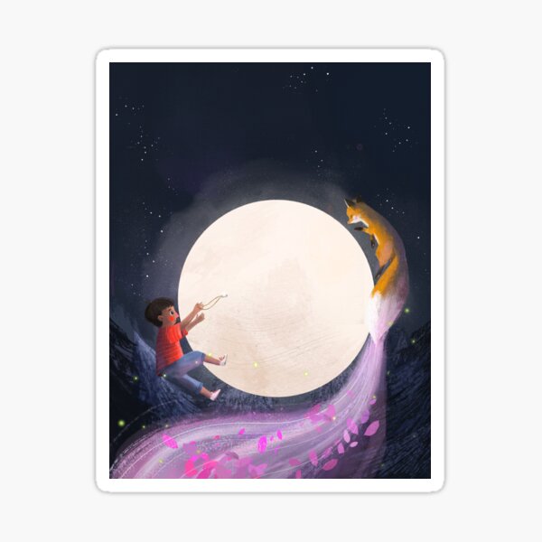 Kitchi: The Spirit Fox - Magical Moon Sticker
