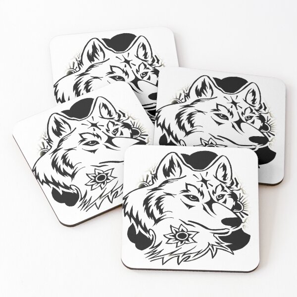 Item preview, Wolf flower stencil design designed and sold by Cafecreative.