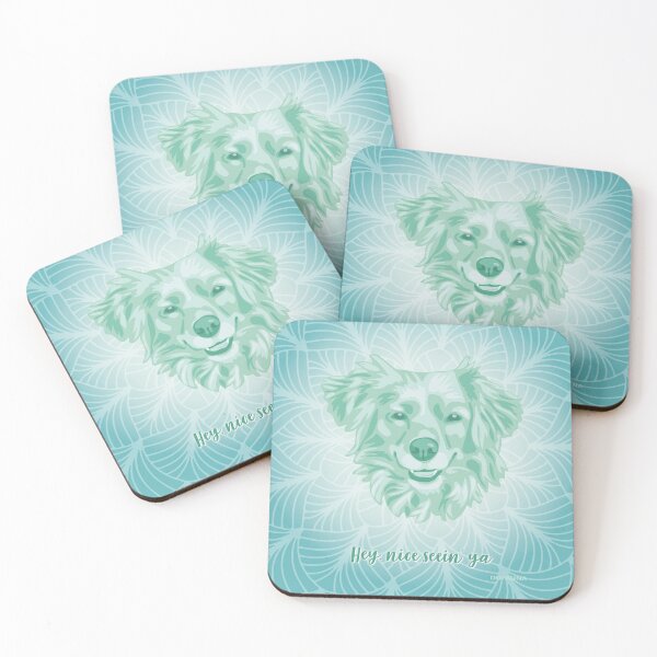 Item preview, Dog Neo Mint Smiling Face "Hey, nice seein' ya" designed and sold by DuFauna.