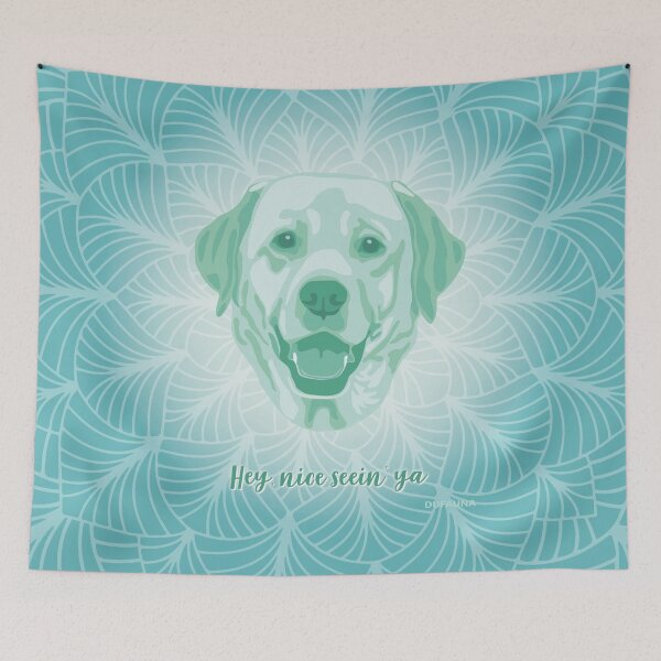 Item preview, Labrador Neo Mint Smiling Face "Hey, nice seein' ya" designed and sold by DuFauna.