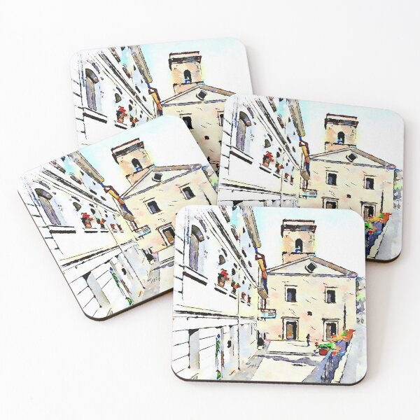 Item preview, Borrello: foreshortening with church designed and sold by Giuseppe Cocco.