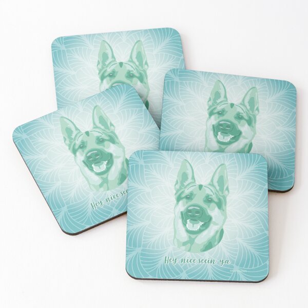 Item preview, German Shepherd Neo Mint Smiling Face "Hey, nice seein' ya" designed and sold by DuFauna.