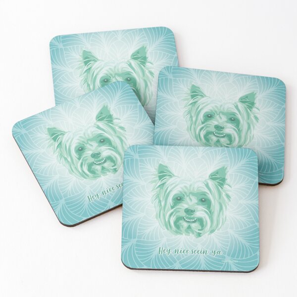 Item preview, Yorkie Neo Mint Smiling Face "Hey, nice seein' ya" designed and sold by DuFauna.