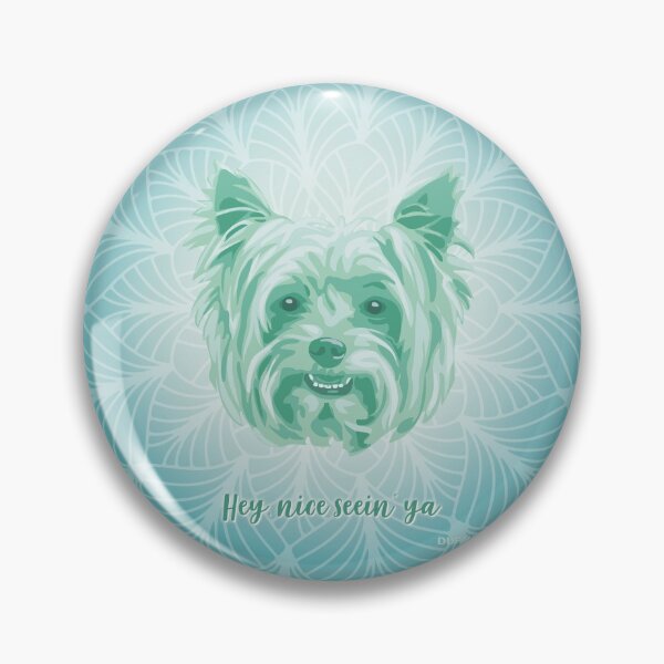 Item preview, Yorkie Neo Mint Smiling Face "Hey, nice seein' ya" designed and sold by DuFauna.