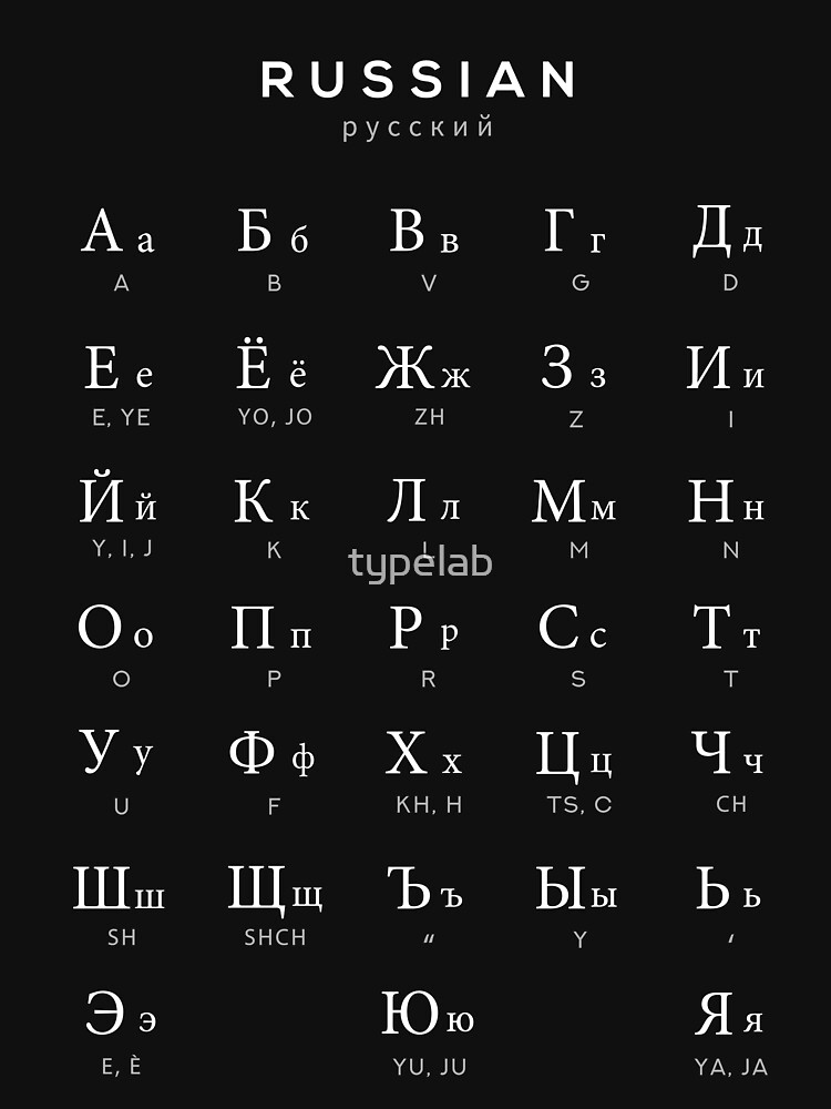 russian-alphabet-chart-russian-language-cyrillic-chart-black-t-shirt-by-typelab-redbubble