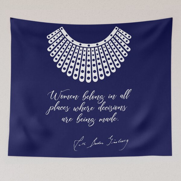 Item preview, Women belong in all places where decisions are being made - RBG (Navy) designed and sold by REApparelCo.