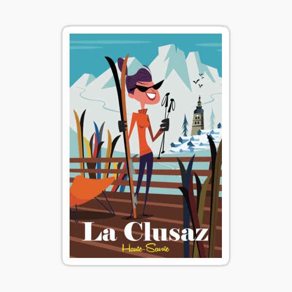 "La Clusaz ski poster" Sticker for Sale by GAGodel Redbubble