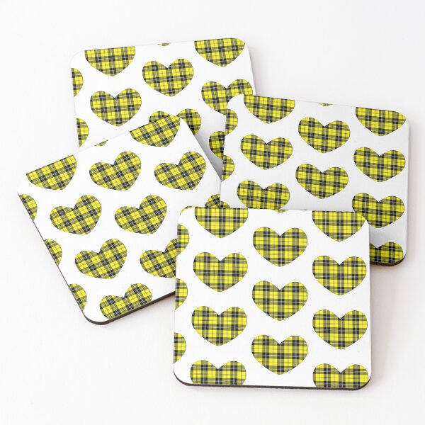 Item preview, Buttercup Yellow Tartan Heart | Scotland | Cute Tartan on White designed and sold by cutetartanshop.