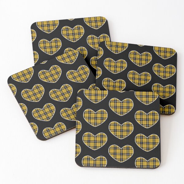 Item preview, Mustard Yellow Tartan Heart | Scotland | Cute Tartan on Black designed and sold by cutetartanshop.