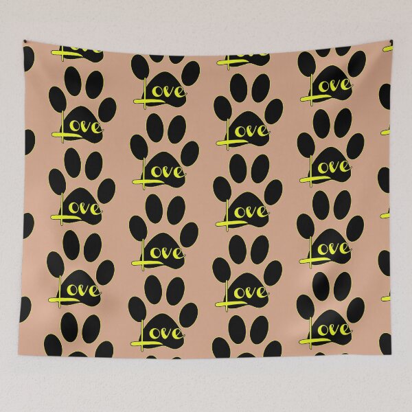 Item preview, Puppy Love Paw Print Black and Yellow Design designed and sold by Mindsofcreation.