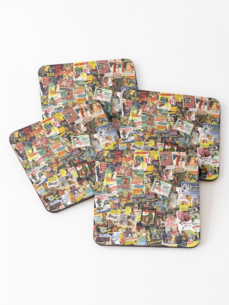 Thumbnail 1 of 5, Coasters (Set of 4), Film Noir Poster Collage designed and sold by Andrew Alcock.
