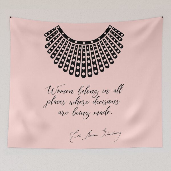 Item preview, Women belong in all places where decisions are being made - RBG (Peach) designed and sold by REApparelCo.