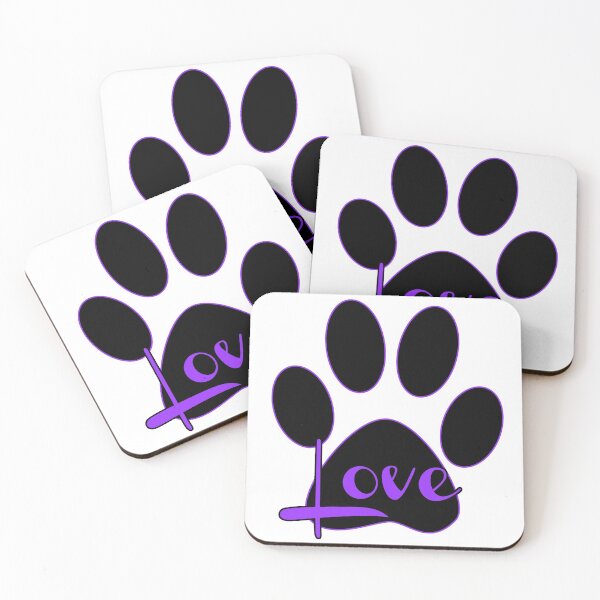 Item preview, Puppy Love Paw Print Black and Purple Design designed and sold by Mindsofcreation.