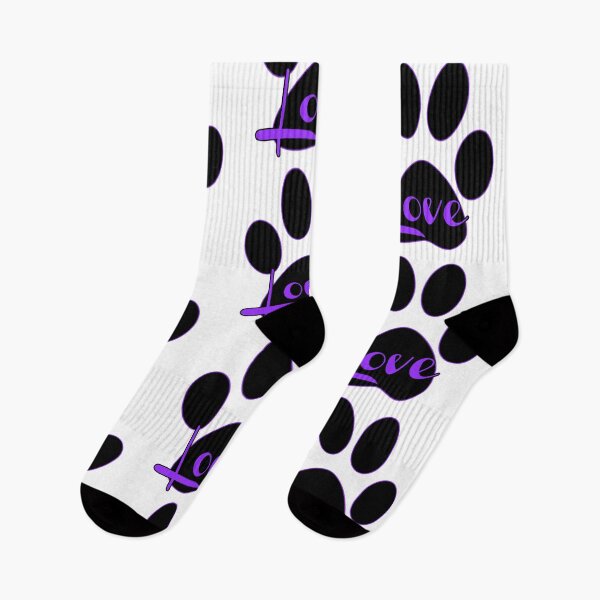 Item preview, Puppy Love Paw Print Black and Purple Design designed and sold by Mindsofcreation.