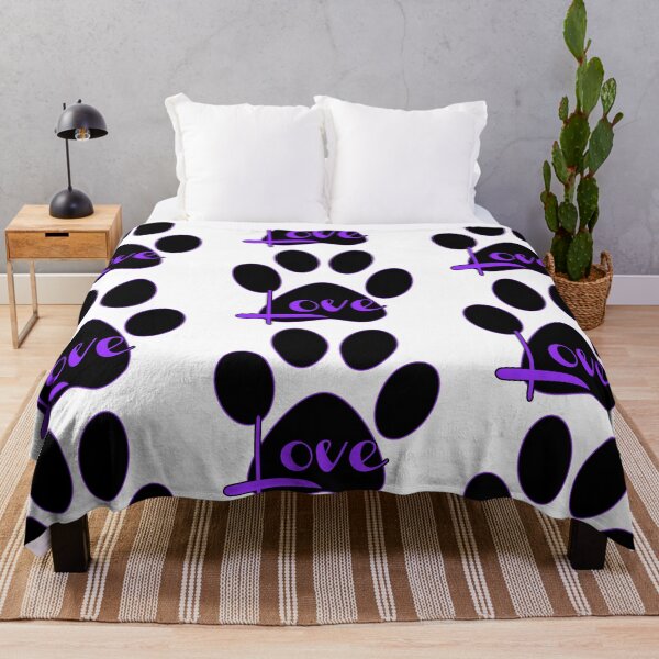 Item preview, Puppy Love Paw Print Black and Purple Design designed and sold by Mindsofcreation.