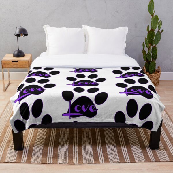 Item preview, Puppy Love Paw Print Black and Purple Design designed and sold by Mindsofcreation.