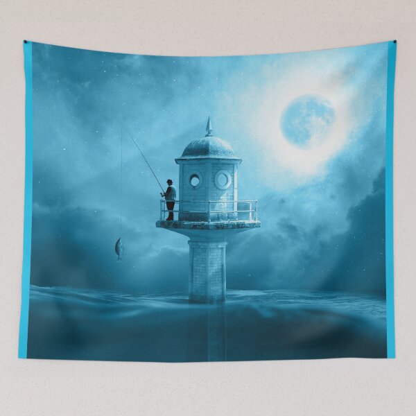 Item preview, Fisherman Fishing On Floating Lighthouse designed and sold by DarkHumorstore.