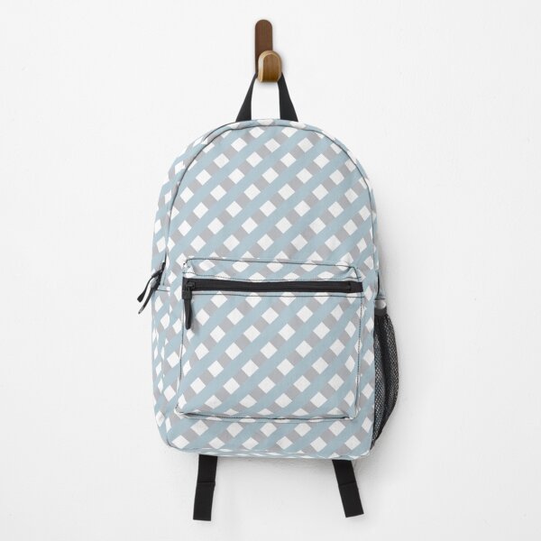 Item preview, Soft blue and grey checked stripes designed and sold by Abbara.