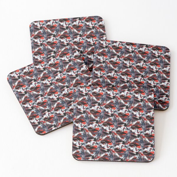 Item preview, Feather Pattern In Red Black and White  designed and sold by Lynn  Marie Sharp.