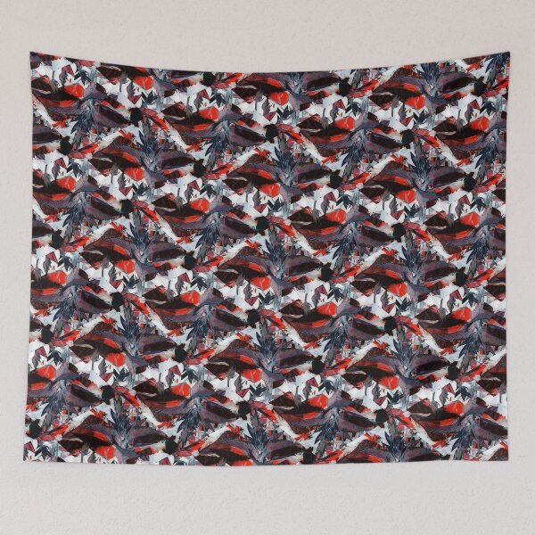 Item preview, Feather Pattern In Red Black and White  designed and sold by Lynn  Marie Sharp.