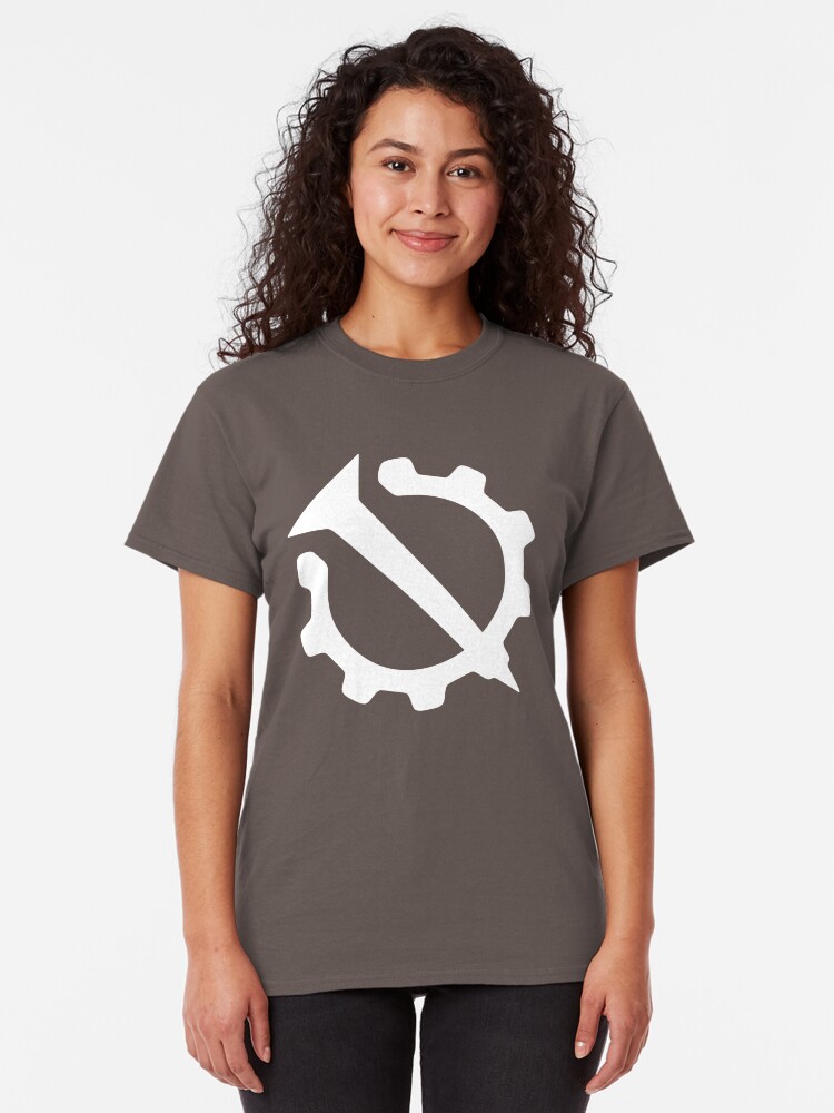 Vista alternativa de Camiseta clásica Hola Bandera oficial de Internet (uñas y engranaje)